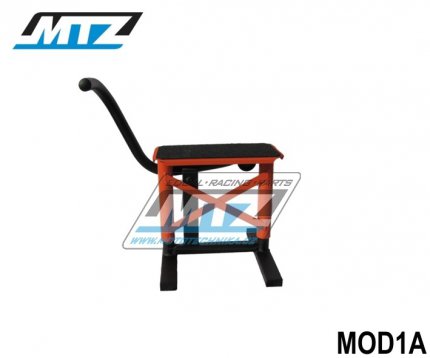 Stojnek MX (stojan pod motocykl) s kovovou deskou a protiskluzovou gumou - oranov