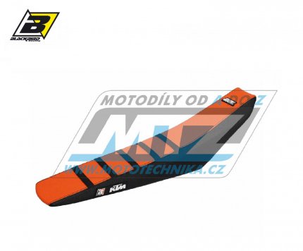 Potah sedla KTM EXC+EXCF / 20-23 + SX+SXF / 19-22 - barva oranovo-ern - typ potahu ZEBRA